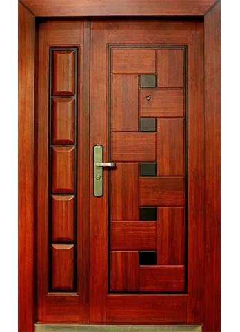 Shell_Doors-Teak_Brown_Designer_Double_Door-Steel_Door_for_Home-SRK_100